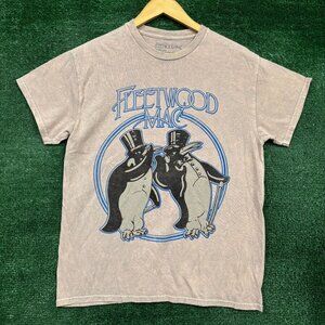 Fleetwood Mac Rumours Dapper Penguins tan T-Shirt Size Medium